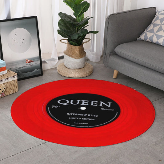 Queen, Interview, Vinyl Record Round Mat (Can also be used as sound damper on wall) - Posterify