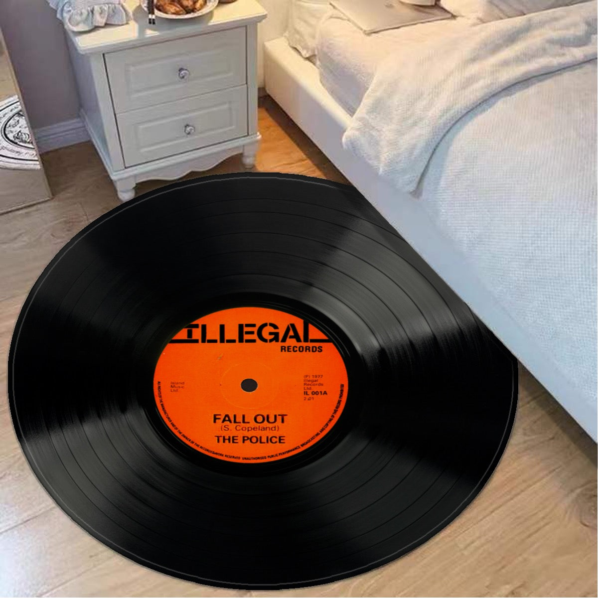 The Police Fall Out Vinyl Record Round Mat - Posterify