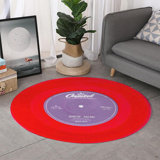 Beach Boys, Surfin' Safari, Single Vinyl Record Round Mat (Can also be used as sound Damper on wall) - Posterify