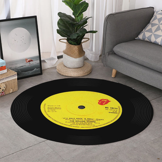 Rolling Stones, Only Rock N' Roll, Vinyl Record Round Mat (Can also be used as sound damper on wall) - Posterify