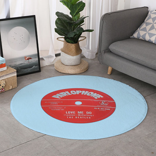 Beatles, Love Me Do Single, Round Mat (Can also be used as sound Damper on wall) - Posterify