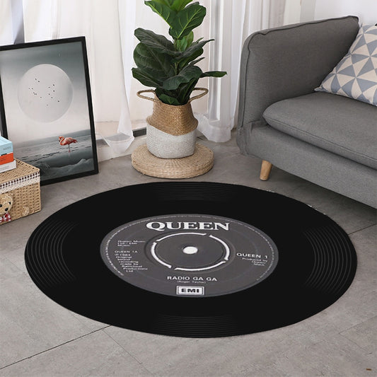 Queen, Radio Ga Ga, Vinyl Record Round Mat (Can also be used as sound damper on wall) - Posterify