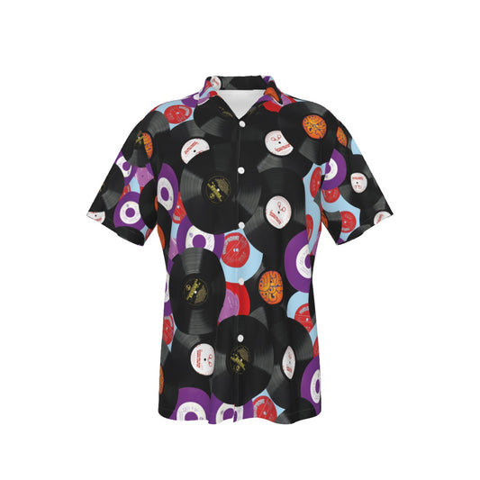 Vinyl Collection Men's Hawaiian Shirt With Button Closure - Posterify