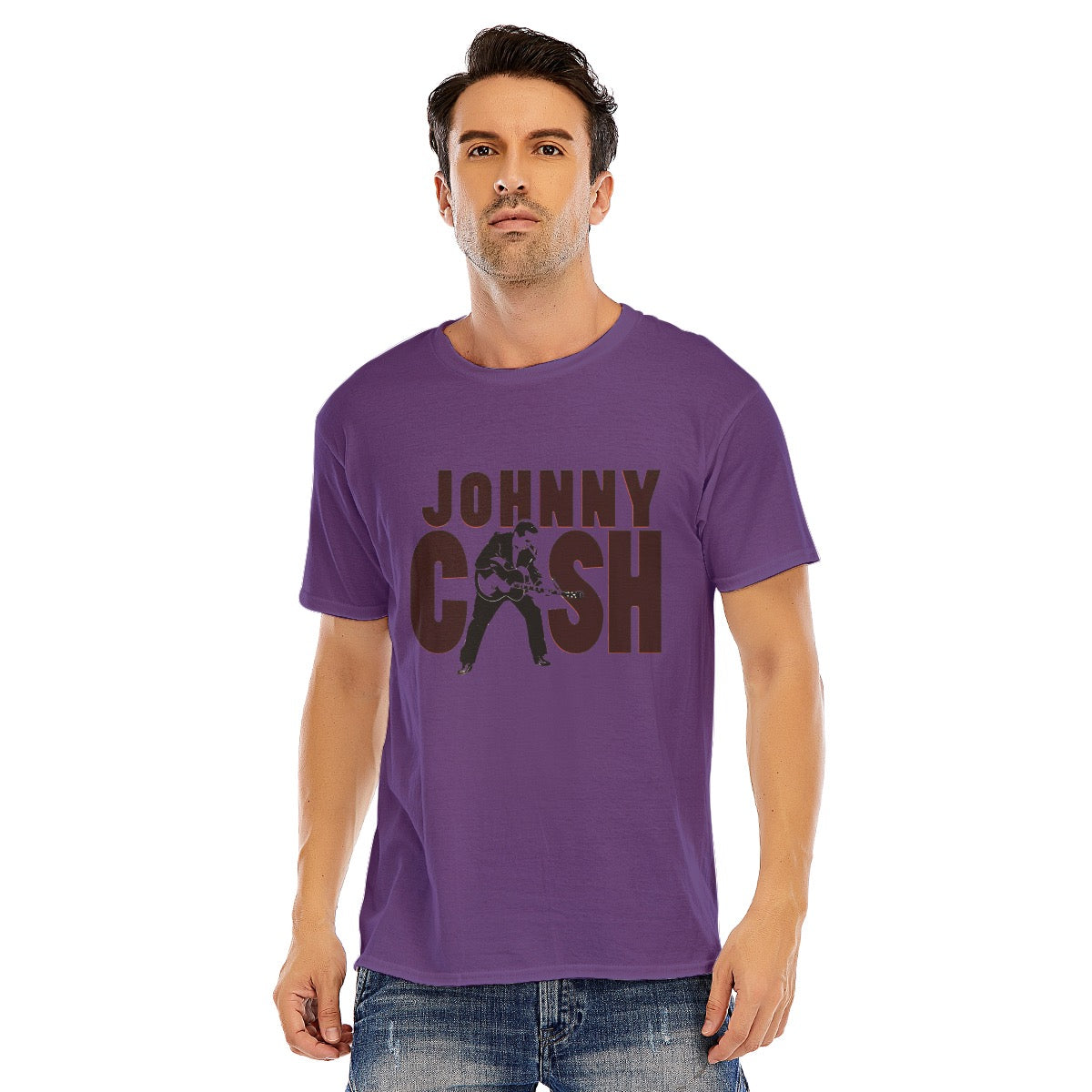 Johnny Cash Unisex O-neck Short Sleeve T-shirt | 180GSM Cotton (DTF) - Posterify