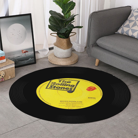 Rolling Stones, Brown Sugar, Single Vinyl Record Round Mat (Can also be used as sound Damper on wall - Posterify