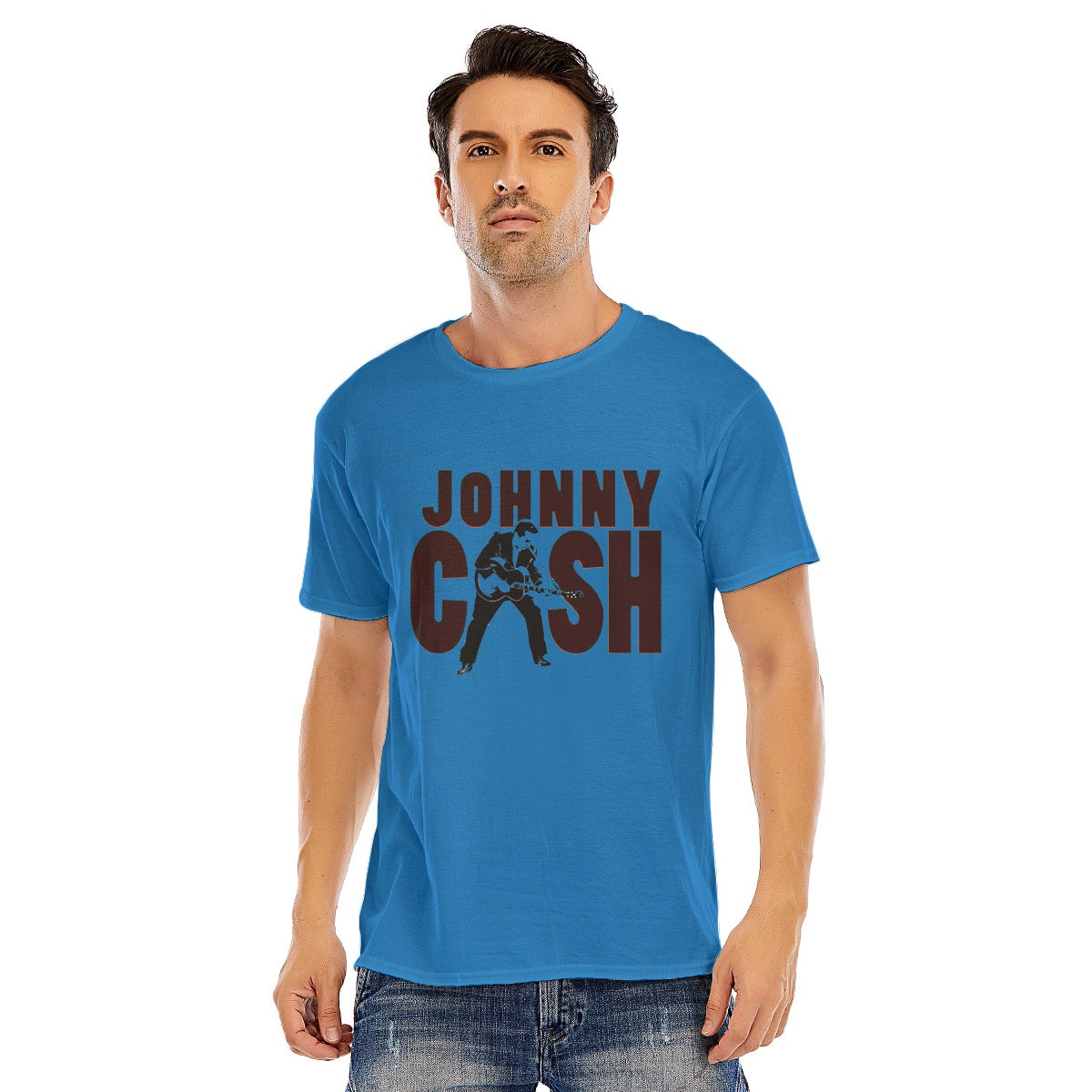 Johnny Cash Unisex O-neck Short Sleeve T-shirt | 180GSM Cotton (DTF) - Posterify