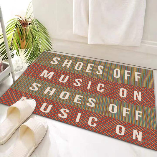 Door Mat 'Shoes off Music on' - Posterify