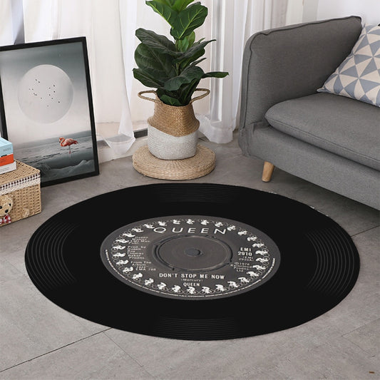 Queen, Don't Stop Me Now, Vinyl Record Round Mat (Can also be used as sound damper on wall) - Posterify