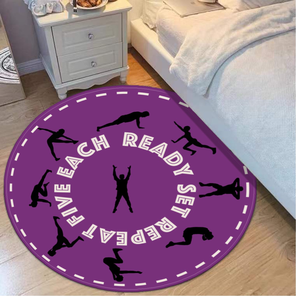 Motivational Home Fitness Foldable Round Mat - Posterify