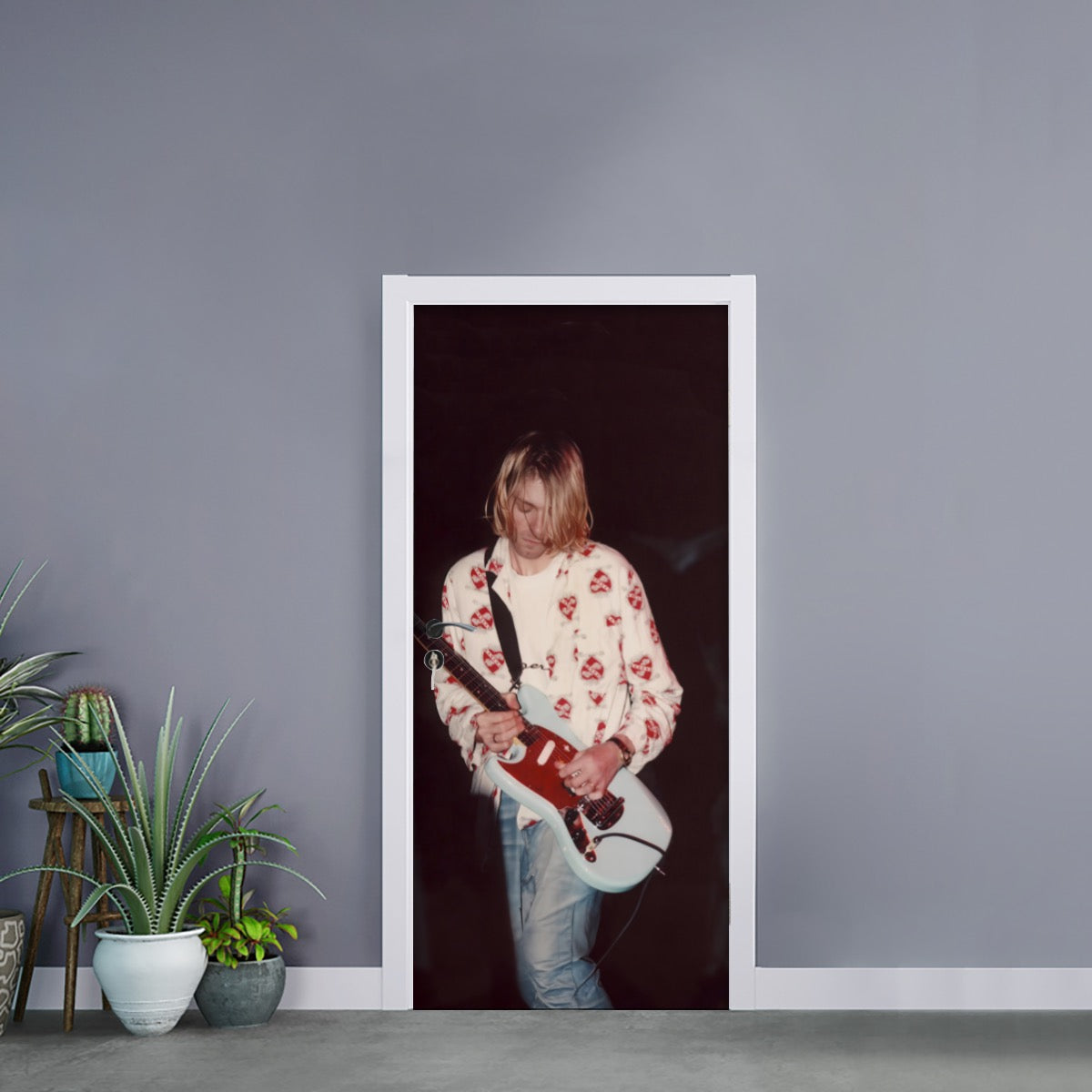 Kurt Cobain Self-adhesive Door Sticker - Posterify
