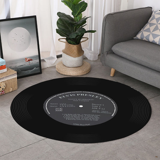 Elvis Presley, Greatest Hits, Vinyl Record Round Mat (Can also be used as sound damper on wall) - Posterify