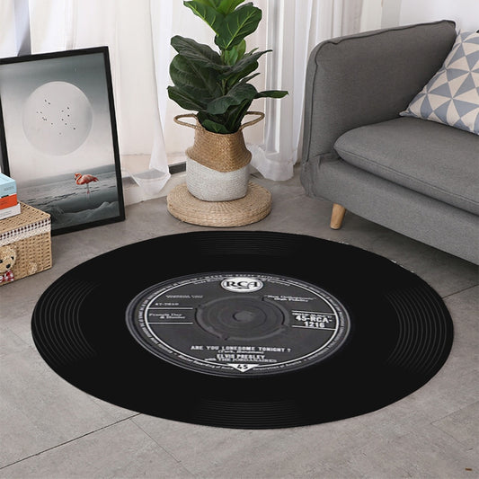 Elvis Presley, Are you lonesome.., Vinyl Record Round Mat (Can also be used as sound damper on wall) - Posterify
