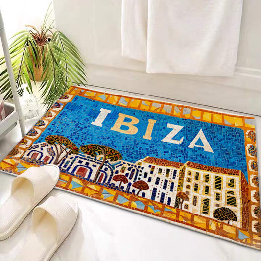 Door Mat of Ibiza, Spain, Roman Mosaic by Posterify Design