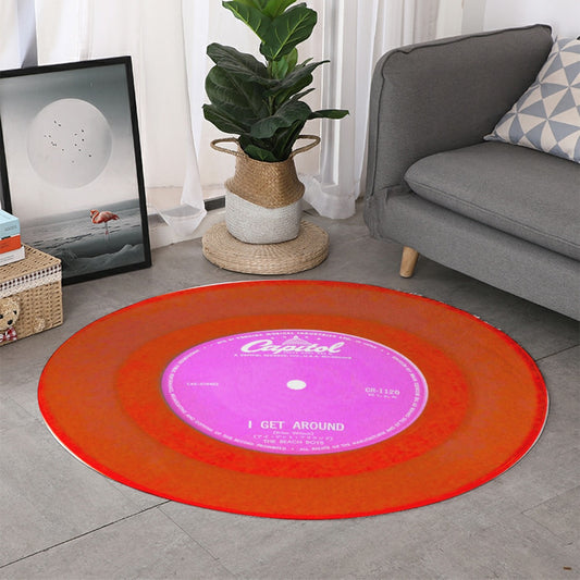Beach Boys, I Get Around, Single Vinyl Record Round Mat, (Can also be used as sound Damper on wall) - Posterify