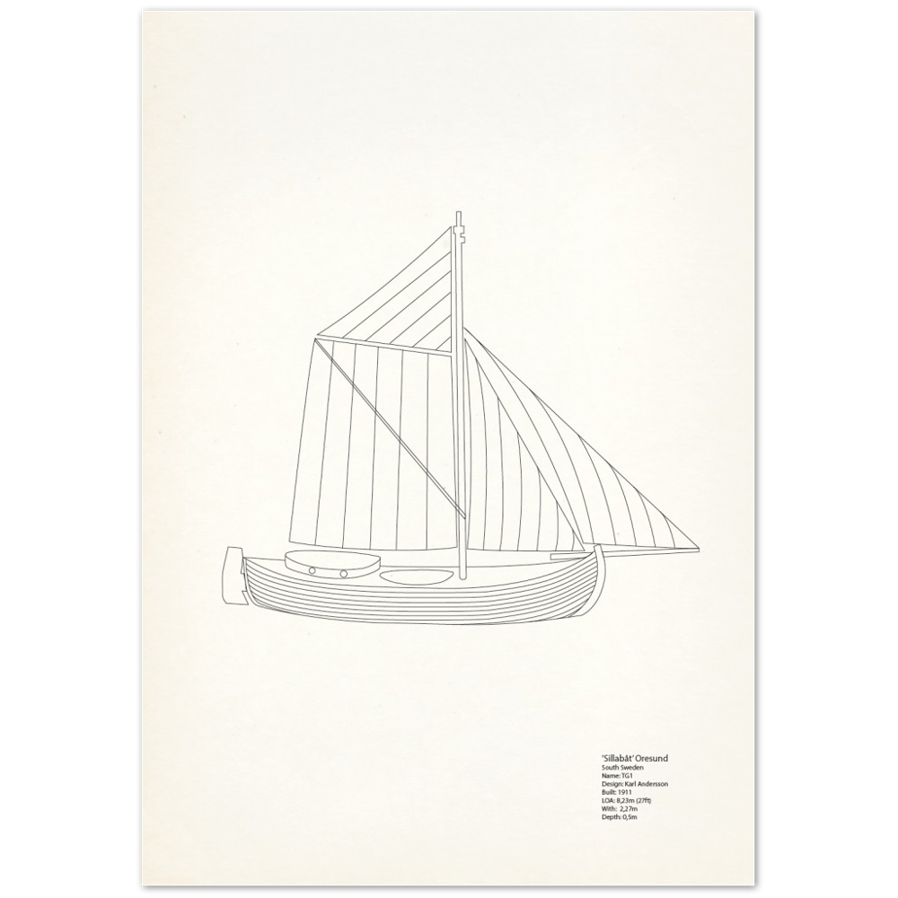 Herring fishing boat 'sillabåt' South Sweden 1911 - Posterify
