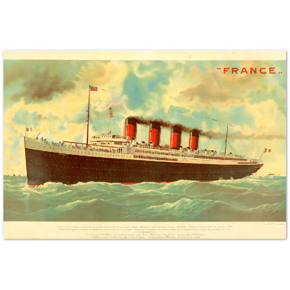 Vintage Ship Poster on Premium Matte Paper