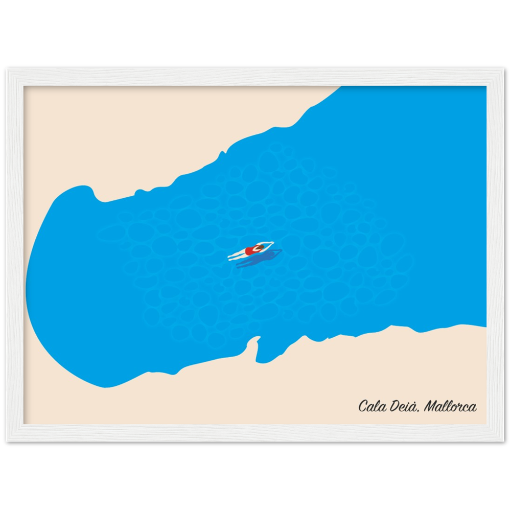 Cala Deia, Mallorca Wooden Framed Poster, by Posterify Design. - Posterify