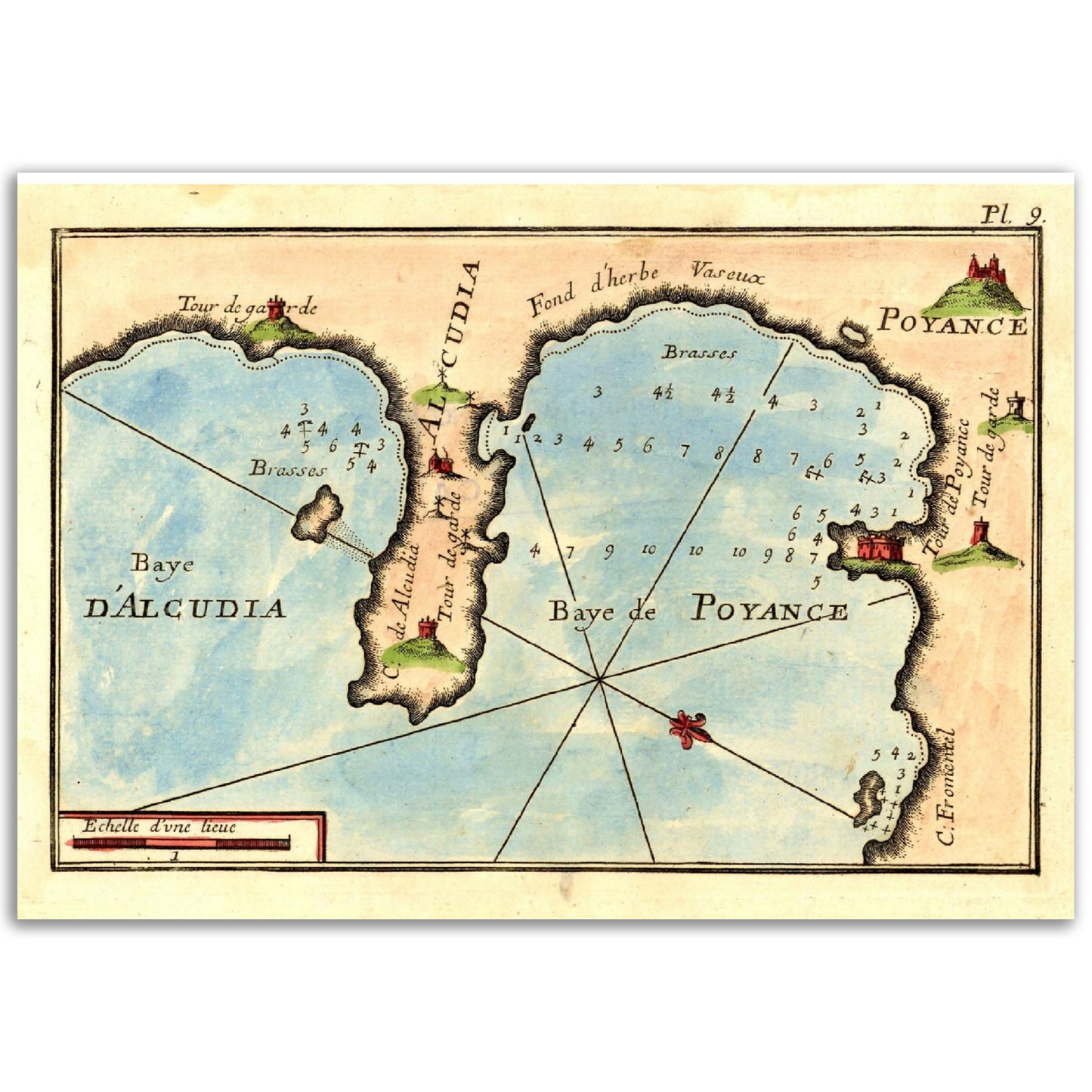 Vintage Alcudia Mallorca Map 1674 Reprint on Premium Matte Paper - Posterify